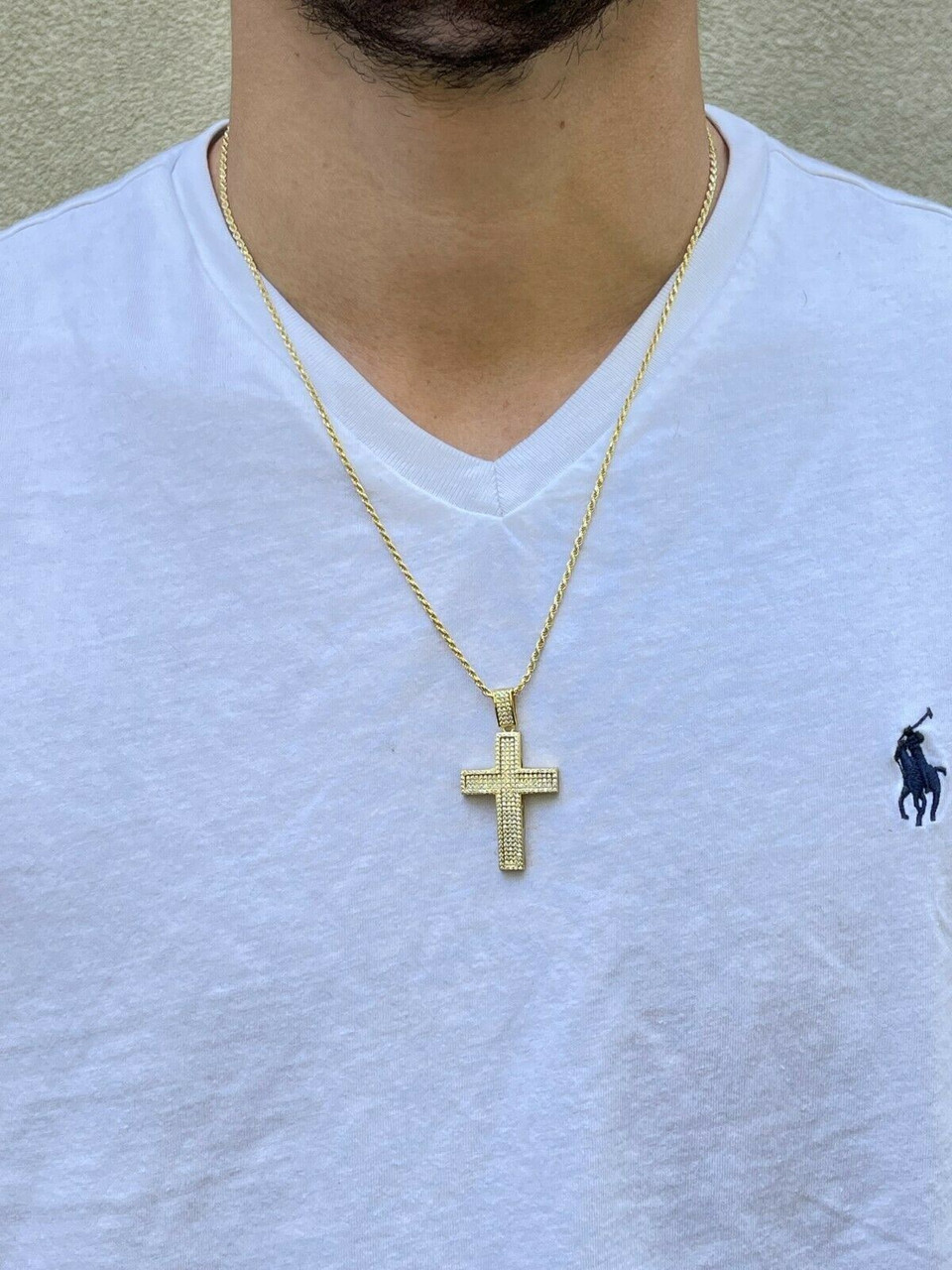 18ct Yellow Gold Cross and Chain - King Street Design